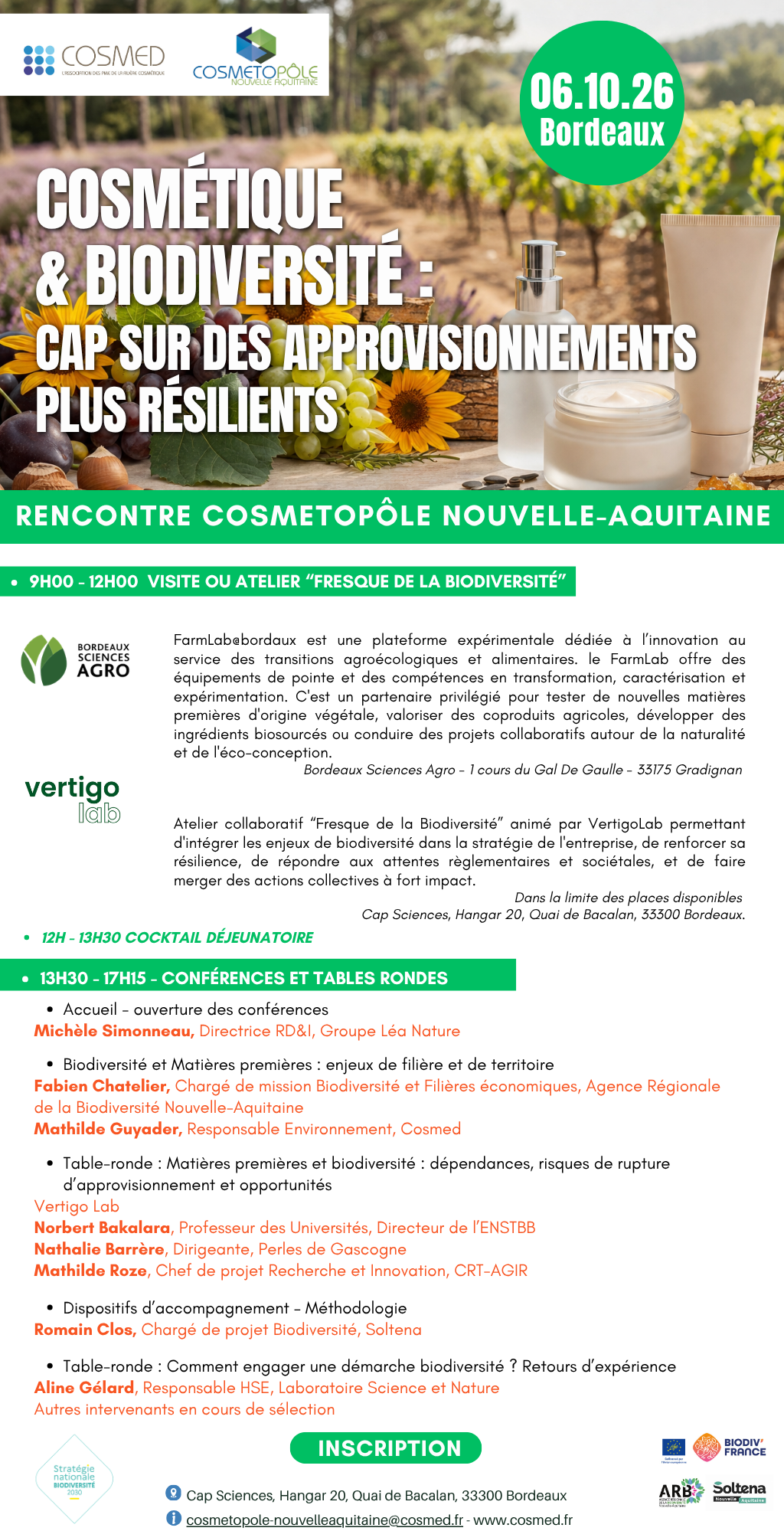 Rencontre Cosmetopôle - Cosmétique et Biodiversité : cap sur des approvisionnements plus résilients